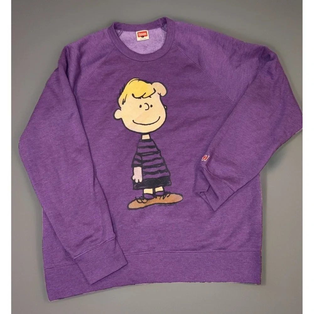 Homage Crewneck Sweatshirt Peanuts Schroeder Purple Sz Large Unisex